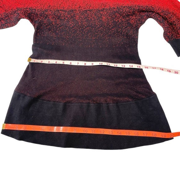 NY Collections 3x Red/Black  Sparkly Sweater Dress Metallic Stretch Romance Goth - Picture 4 of 9